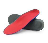 Othotic Neutral Arch Support Insoles for Men and Women, Relief Ball of Foot Pain Feet Plantar Fasciitis Support Insoles, High Arch Foot Pain Heavy Duty Absorb Shock with Every Step(Red,45-46)