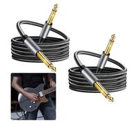 Othrion 2 PCS Guitar Cables 2M 6.35mm to 6.35mm 1/4 Inch Braided Lead Straight Jack to Jack, Jack Cord TS Instrument Cables,for Electric Guitars Bass Electric Mandolin Audio Speaker Amplifier