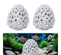 Othrion 2 PCS Shrimp Dome Hide,White Betta Fish Hides,Shrimp Hide with Suction Cup Aquarium,Fish Cave Hideout Ornament Accessories,Shrimp Cave Fish Tank Decoration for Small Aquatic Pets,Tank Tunnel