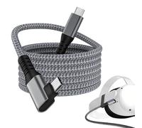 Othrion 3M VR Link Cable USB C to USB C,Link Cable for Meta Quest 3S 3 2 Pro and Pico 4 Ultra Steam Gaming,90 Degree Angle Nylon Braided USB3.1 TypeC Cable,5Gbps Fast Data Transfer,3A Fast Charging