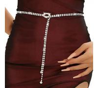Othrion Silver Belts,Sparkly Rhinestone Belt for Women,Rhinestone Be lts for Women,Silver Chain B-elt,Silv er Crystal Chain Waistband,Crystal C hain B elt,for Wedding Party