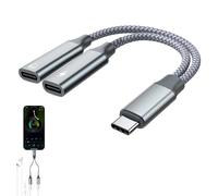 Othrion USB C Splitter 2 in 1,Double Usb C and Cable Double Type C Port Hub Charger,Power Split Compatible with Laptop Mac,Sam-sung Galaxy,iPad Pro,iPhone 15 Series,More Type C Devices