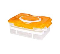 othulp Egg Storage Egg Holder Large Capacity Egg Container Fridge Organizer Egg Box Egg Holders Kitchen Egg Cupboard Egg Container Plastic Fridge Egg Tray Orange,One Size
