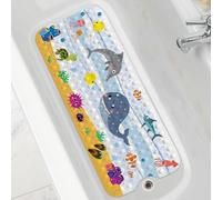 OTHWAY Baby Bath Mat Non Slip 100 x 40 cm, Cartoon Children Bathtub Mat Anti Mold Extra Long Bathroom Shower Mat,Bath Mat for Kids with Suction Cups & Drain Holes