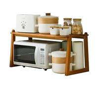 OTHZON 2-Tier Heavy Duty Eco-friendly Bamboo Microwave Oven Rack Toaster Shelf Tabletop Japanese Style Tand Kitchen Counter Top Shelf Organizer (Size : 60 * 35 * 40cm)