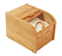 OTHZON Rice Dispenser, Wooden Bamboo Rice Storage Container with Sliding Lid and Measuring Cup, Dry Storage Cereal Rice Container Box with Lid for for Dry Food in Home and Kitchen (Size : 10kg/22lbs)