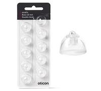 Oticon New Double Bass miniFit Domes 10mm, 10 Pieces, Silicone, Compatible with Oticon Alta, Alta Pro, Nera & miniFit Receivers