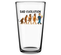 Otimist Dad Evolution Pint Glass - Funny Beer Glass for Dad - Novelty Gift for Men, Father’s Day, Birthday or Christmas - Evolution of Man to Conical Beer Pint Glass for Him