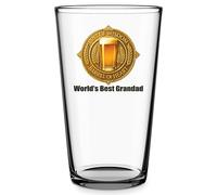 Otimist Grandad Gifts, Pint Glass for Grandad Beer Glass for Birthday, Father’s Day, Christmas - Gifts for Beer Lovers, Present from Grandkids (World's Best Grandad)