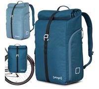 otinga Flip Bicycle Bag Backpack [34L Volume] for Any Pannier Rack, Stylish Pannier Rack Bag with Backpack - Converted in 3 Seconds, Waterproof Bicycle Backpack Pannier Rack, Arctic blue fully