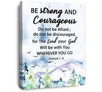 OTINGQD Be Strong and Courageous Canvas Wall Art,Bible Verse Scripture Joshua 1:9 Canvas Painting Prints for Christian Home Bedroom Office Church Religious Wall Decor