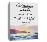 OTINGQD Christian Bible Scripture 1 Corinthians 10:31 Whatever You Do Do It All for the Glory of God Canvas Wall Art Prints Decoration for Home Bedroom Living Room Church,Christians Gifts,11x14 Inch