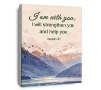 OTINGQD Christian Bible Scripture Isaiah:41 I Am with You I will Strengthen You and Help You Canvas Wall Art Prints Decoration for Home Bedroom Living Room Church,Christians Gifts,11x14 Inch