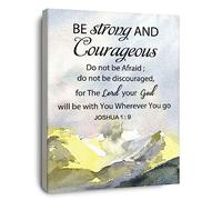 OTINGQD Christian Bible Scripture Joshua 1:9 Be Strong and Courageous Inspirational Canvas Wall Art Prints Decoration for Home Bedroom Living Room Church,Christians Gifts,11x14 Inch