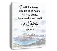 OTINGQD Christian Bible Scripture PSALM 4:8 I Will Lie Down and Sleep in Peace for You Alone Canvas Wall Art Prints Decoration for Home Bedroom Living Room Church,Christians Gifts,11x14 Inch