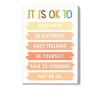 OTINGQD Its Ok Not to Be Ok Canvas Wall Art,Positive Affirmations Wall Decor,Inspirational Mental Health Wall Decor for Therapy Office Classroom School Nursery Counselor Office Home