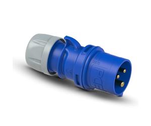 Otio Caravan Plug - 3-Pin Earth 16A Connector - Blue and Grey | IP44 waterproof protection rating for outdoor safety, compatible with caravan power systems and electric hookups.