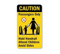 Otis Elevator 4" x 7-3/4" Caution Safety Label A102KD2 for Escalator Use