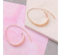 Otis Jaxon Jewellery Curled Ribbon Sterling Silver Hoop Earrings - Rose Gold Plated