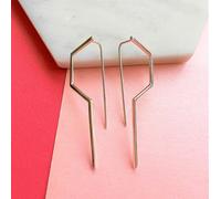 Otis Jaxon Jewellery Modern Angular Minimalist Silver Drop Earring - Sterling Silver
