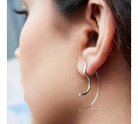 Otis Jaxon Jewellery Modern Curved Sterling Silver Drop Earring in Silver, Gold or Rose Gold - Sterling Silver