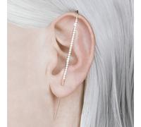 Otis Jaxon Jewellery Rose Gold Plated White Topaz Ear Pin Ear Cuff Earrings - Large - Pair - Rose Gold Plated