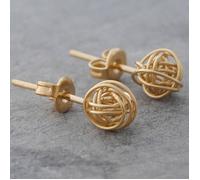 Otis Jaxon Jewellery Tiny Nest Silver Sterling Stud Earrings - Yellow Gold Vermeil