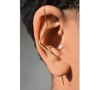 Otis Jaxon London Single Silver Zig Zag White Topaz Ear Cuff Earring in Gold | Size: Small Otis Jaxon London Gold S
