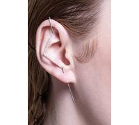 Otis Jaxon London Single Silver Zig Zag White Topaz Ear Cuff Earring | Size: Large Otis Jaxon London Silver L