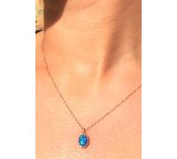 Otis Jaxon London Women's Black Opal Sterling Silver October Birthstone Pendant Necklace in Rose Gold Otis Jaxon London Rose Gold One Size