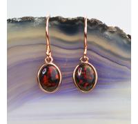 Otis Jaxon London Women's Fire Opal Silver October Birthstone Drop Earrings in Rose Gold Otis Jaxon London Rose Gold One Size