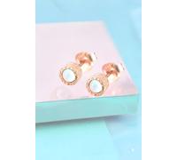 Otis Jaxon London Women's Opal October Birthstone Sterling Silver Stud Earrings in Rose Gold Otis Jaxon London Rose Gold One Size