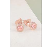 Otis Jaxon London Women's Pink Tourmaline Sterling Silver October Birthstone Stud Earrings in Rose Gold Otis Jaxon London Rose Gold One Size