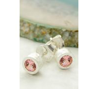 Otis Jaxon London Women's Pink Tourmaline Sterling Silver October Birthstone Stud Earrings Otis Jaxon London Silver One Size