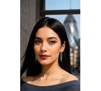 Otis Jaxon London Women's Silver Long Drop Spiked Ear Jacket Earrings Otis Jaxon London Silver One Size