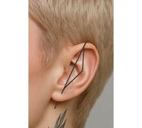 Otis Jaxon London Women's Single Sterling Silver Triangle Ear Cuff Earring in Black | Size: Small Otis Jaxon London Black S