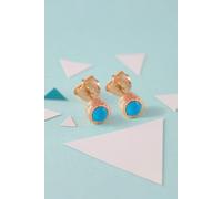 Otis Jaxon London Women's Turquoise Sterling Silver December Birthstone Stud Earrings in Rose Gold Otis Jaxon London Rose Gold One Size