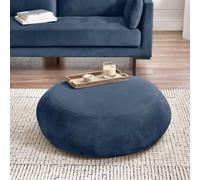 Otis Round Soft-Touch Velvet Footstool FurnitureboxUK Navy One Size