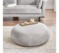 Otis Round Soft-Touch Velvet Footstool FurnitureboxUK Taupe One Size