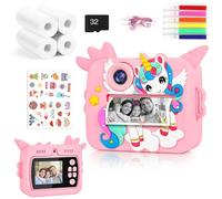 OTJ Kids Camera Instant Print - Selfie Children Digital Camera Toy That Print Photos Christmas Birthday Gifts for Ages 3-12, 4 5 6 7 8 9 10 Year Old Girls Toddler, Travel Portable Video Cameras