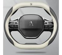 OTJSM Car Steering Wheel Covers for Peugeot 3008 2020-2023, Steering Wheel Protector Anti-Slip Breathable Sport Leather Steering Wheel Cover Without Inner Ring Car Accessories,Double D-shape