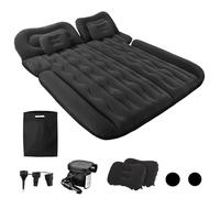 OTJSM Inflatable Car Air Mattress for Suzuki Alto 2009-2014, Portable Car Camping Airbed, Flocked Foldable Car Sleeping Mattress, Car Back Seat Sleeping Pad, Car Blow Up Bed,Black-no footstool