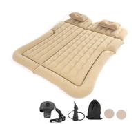 OTJSM Inflatable Car Air Mattress for Suzuki Swace 2023 2024, Portable Car Camping Airbed, Flocked Foldable Car Sleeping Mattress, Car Back Seat Sleeping Pad, Car Blow Up Bed,Beige-no footstool