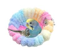 OTKARXUS Bird Nest for Cage,1Pc Plush Bird Bed,Winter Warm Parrot Nest House Snuggle Hut for Conure Budgie Cockatiel Lovebird Canary Finch Hamster Small Pets (Pink, L)