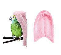 OTKARXUS Comfort Corner Fleece Bird Blanket,1PC Winter Warm Parrot Cage Snuggle Hut,Cage Bird Nest Parrot Bed for Parakeet Cockatiel Parrots Cockatiels (M, Pink)