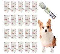 OTKARXUS Disposable Dog Shoes,20PCS Disposable Dog Socks Paws Stop Licking with Self Adhesive Bandage,Windproof Dirty Protection Pet Dog Boots Foot Cover for indoor & outdoor Walking
