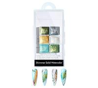 OTKARXUS Solid Watercolour Paint for Nails,6 Colors Pearlescent Metallic Nail Painting Gel Set,DIY Manicure Watercolor Pigment Ink Portable Nail Art Accessories for Nail Art Painting Decoration (#03)