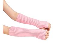 OTKARXUS Women Fingerless Gloves,1 Pair Knit Long Sleeve Arm Warmer Stretchy Mittens with Thumbhole,Winter Cable Crochet Hand Wrist Warmers for Ladies Female Girls