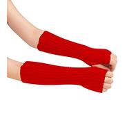 OTKARXUS Women Fingerless Gloves,1 Pair Knit Long Sleeve Arm Warmer Stretchy Mittens with Thumbhole,Winter Cable Crochet Hand Wrist Warmers for Ladies Female Girls