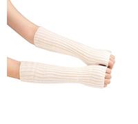 OTKARXUS Women Fingerless Gloves,1 Pair Knit Long Sleeve Arm Warmer Stretchy Mittens with Thumbhole,Winter Cable Crochet Hand Wrist Warmers for Ladies Female Girls